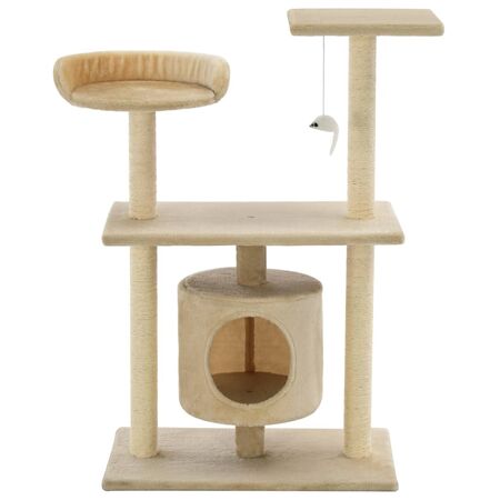  Ansamblu pentru pisici cu stâlpi din funie de sisal, 95 cm Bej