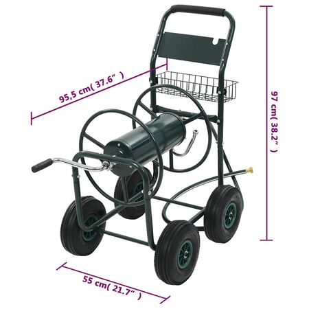  Cărucior pentru furtun de grădină cu racord 1/2", 75 m, oțel  