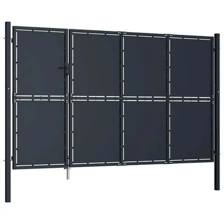  Poartă de grădină, antracit, 350 x 175 cm, oțel