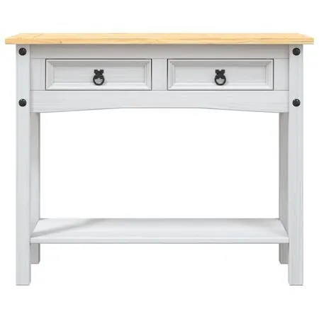  Masă consolă, alb, 90 x 34,5 x 73 cm, pin mexican, gama Corona