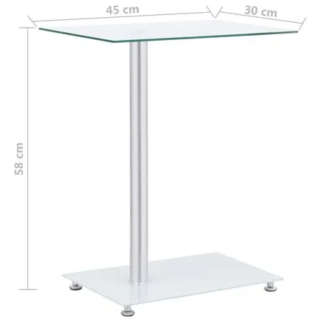  Masă laterală formă U transparent 45x30x58 cm sticlă securizată