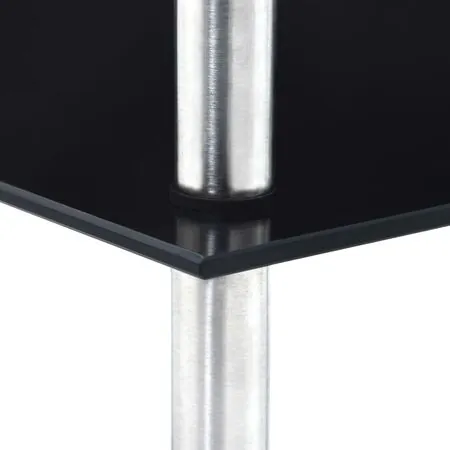  Raft cu 5 niveluri, negru, 30 x 30 x 130 cm, sticlă securizată