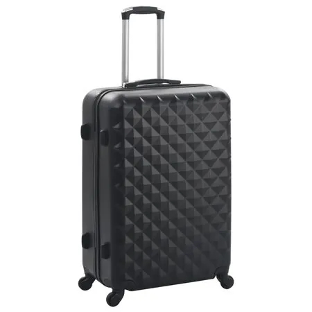  Set valiză carcasă rigidă, 3 buc., negru, ABS