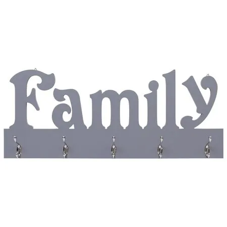  Cuier de perete FAMILY, gri, 74 x 29,5 cm