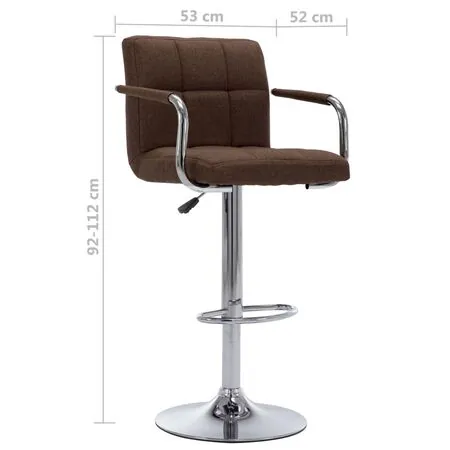  Scaune de bar, 2 buc., maro, material textil