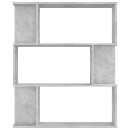 Bibliotecă/Separator, gri beton, 80x24x96 cm, lemn prelucrat