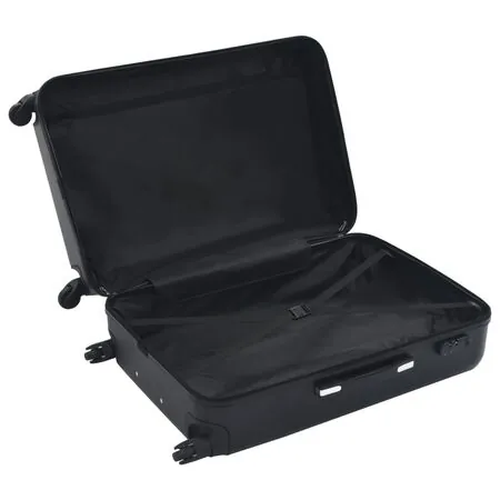  Set valiză carcasă rigidă, 3 buc., negru, ABS
