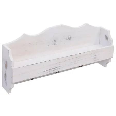  Cuier de perete, alb, 50 x 10 x 23 cm, lemn