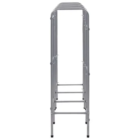  Raft de depozitare pentru 9 lăzi, argintiu, 145x33x116 cm, oțel