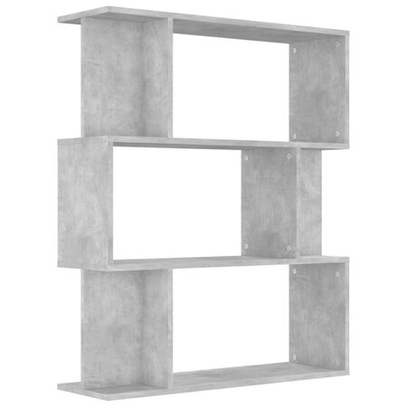 Bibliotecă/Separator, gri beton, 80x24x96 cm, lemn prelucrat