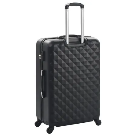  Set valiză carcasă rigidă, 3 buc., negru, ABS