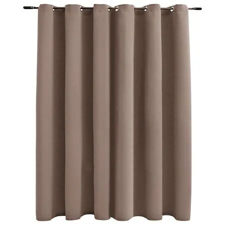 Draperie opacă cu inele metalice, gri taupe, 290 x 245 cm