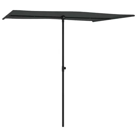  Umbrelă de soare de grădină cu stâlp aluminiu antracit 2x1,5 cm