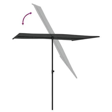  Umbrelă de soare de grădină cu stâlp aluminiu antracit 2x1,5 cm