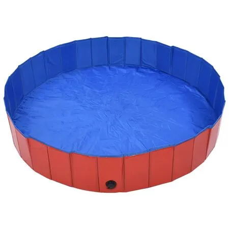  Piscină pentru câini pliabilă, roșu, 160 x 30 cm, PVC