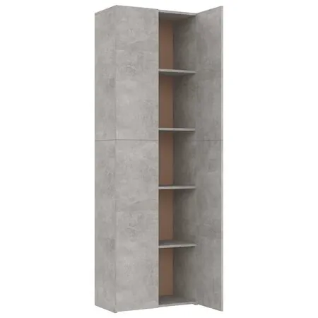 Dulap de birou, gri beton, 60x32x190 cm, lemn prelucrat