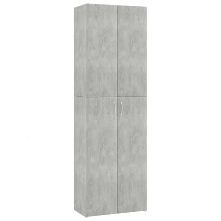  Dulap de birou, gri beton, 60x32x190 cm, lemn prelucrat