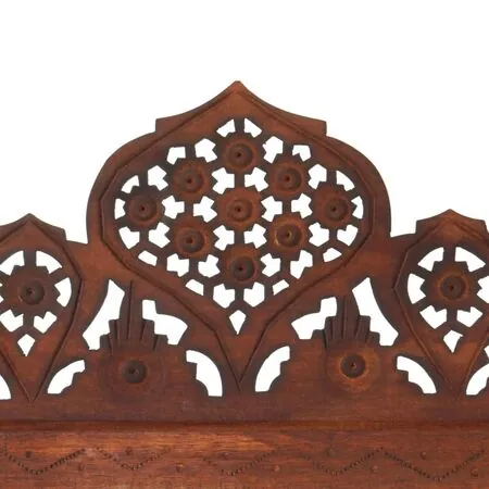  Paravan cameră sculptat manual 5 panouri maro 200x165 cm mango