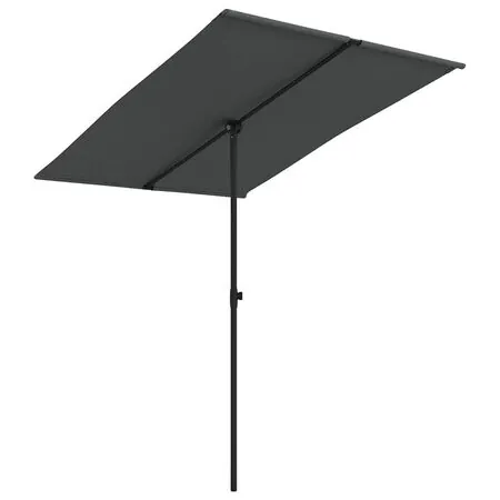  Umbrelă de soare de grădină cu stâlp aluminiu antracit 2x1,5 cm