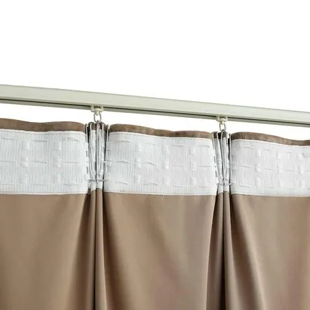  Draperie opacă, bej, 290 x 245 cm, catifea, cu cârlige