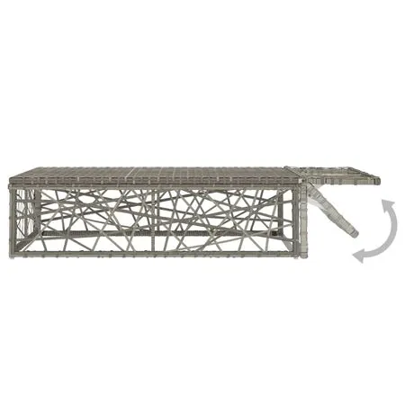  Set mobilier de grădină cu perne, 2 piese, gri, poliratan