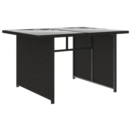  Set mobilier de grădină cu perne, 10 piese, negru, poliratan