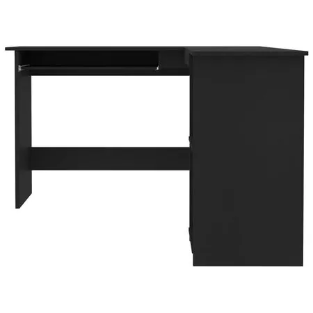  Birou de colț în formă de L, negru 120x140x75 cm lemn prelucrat