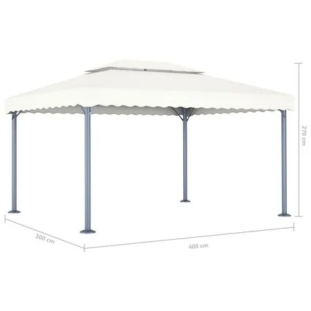 48062  Gazebo 400x300 cm Cream Aluminium