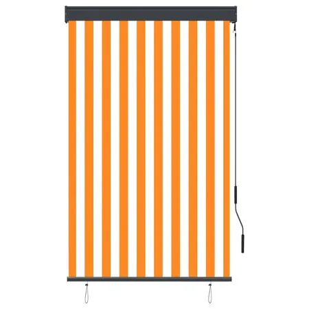  Jaluzea tip rulou de exterior, alb și portocaliu, 100 x 250 cm