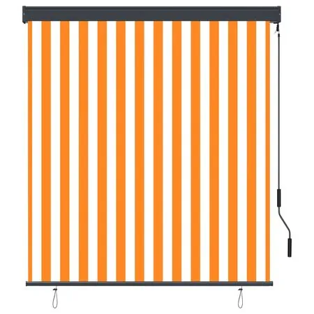  Jaluzea tip rulou de exterior, alb și portocaliu, 140 x 250 cm