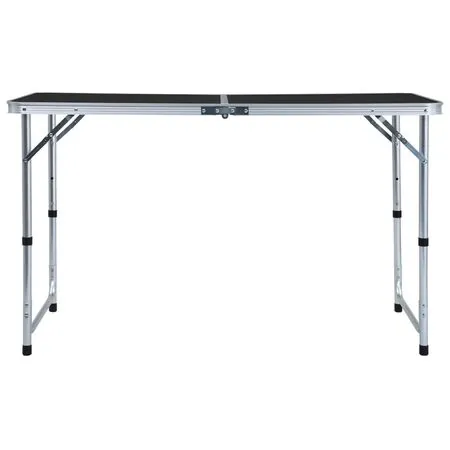  Masă de camping pliabilă, gri, 120 x 60 cm, aluminiu
