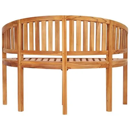  Bancă în formă de banană, 120 cm, lemn masiv de tec