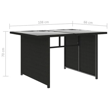  Set mobilier de grădină cu perne, 10 piese, negru, poliratan