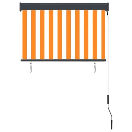  Jaluzea tip rulou de exterior, alb și portocaliu, 100 x 250 cm