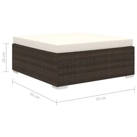  Set mobilier de grădină cu perne, 4 piese, maro, poliratan