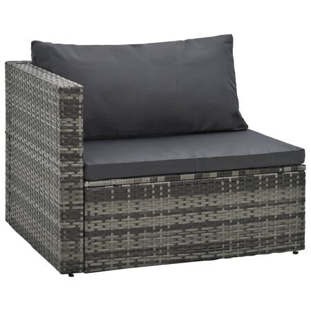  Set mobilier de grădină cu perne, 5 piese, gri, poliratan