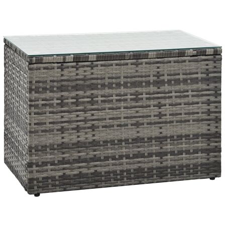 Set mobilier de grădină cu perne, 5 piese, gri, poliratan