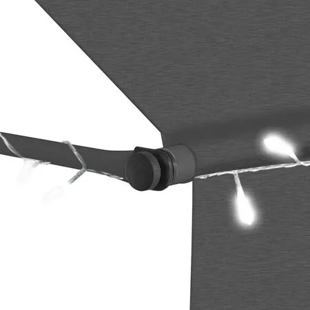  Copertină retractabilă manual cu LED, antracit, 250 cm