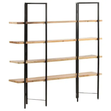  Bibliotecă cu 4 niveluri, 160x35x160 cm, lemn masiv de mango