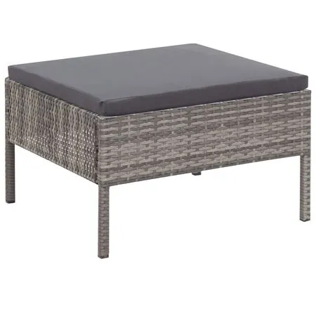  Set mobilier de grădină cu perne, 6 piese, gri, poliratan