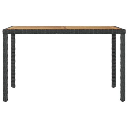  Masă de grădină, negru&maro, 123x60x74 cm, lemn masiv de acacia