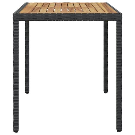  Masă de grădină, negru&maro, 123x60x74 cm, lemn masiv de acacia