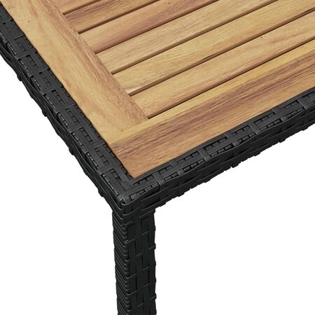  Masă de grădină, negru&maro, 123x60x74 cm, lemn masiv de acacia