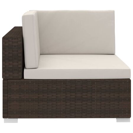  Set canapele de grădină cu perne, 4 piese, maro, poliratan