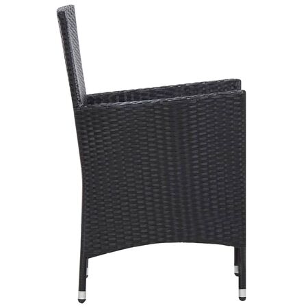  Set mobilier de grădină, 7 piese, negru, poliratan 