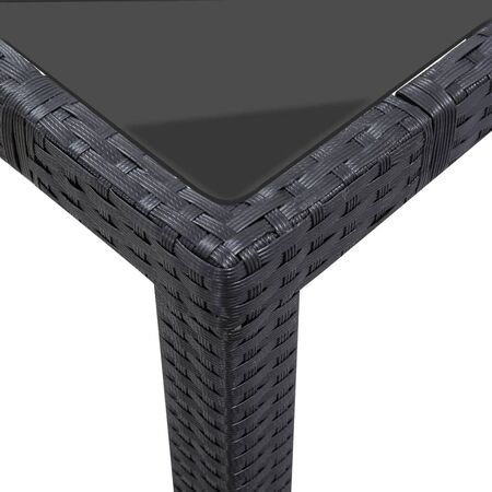  Set mobilier de grădină, 7 piese, negru, poliratan 