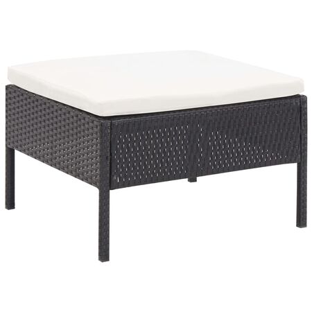  Set mobilier de grădină cu perne, 5 piese, negru, poliratan