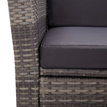 Set mobilier de grădină cu perne, 4 piese, gri, poliratan