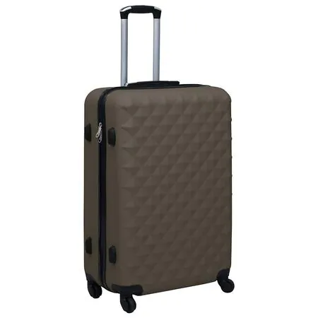  Set de valize cu carcasă rigidă, 3 piese, maro, ABS