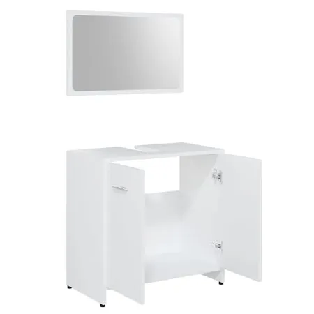  Set de mobilier de baie, alb, lemn prelucrat